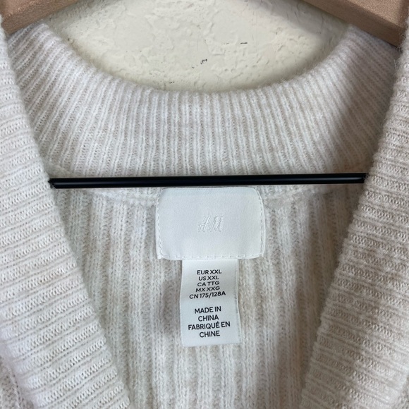 H&M Rib Knit Wool Sweater Size XXL Cream Beige - Picture 5 of 9